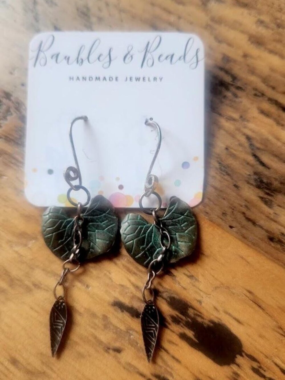 Woodland Echo Earrings - Carved Leaf